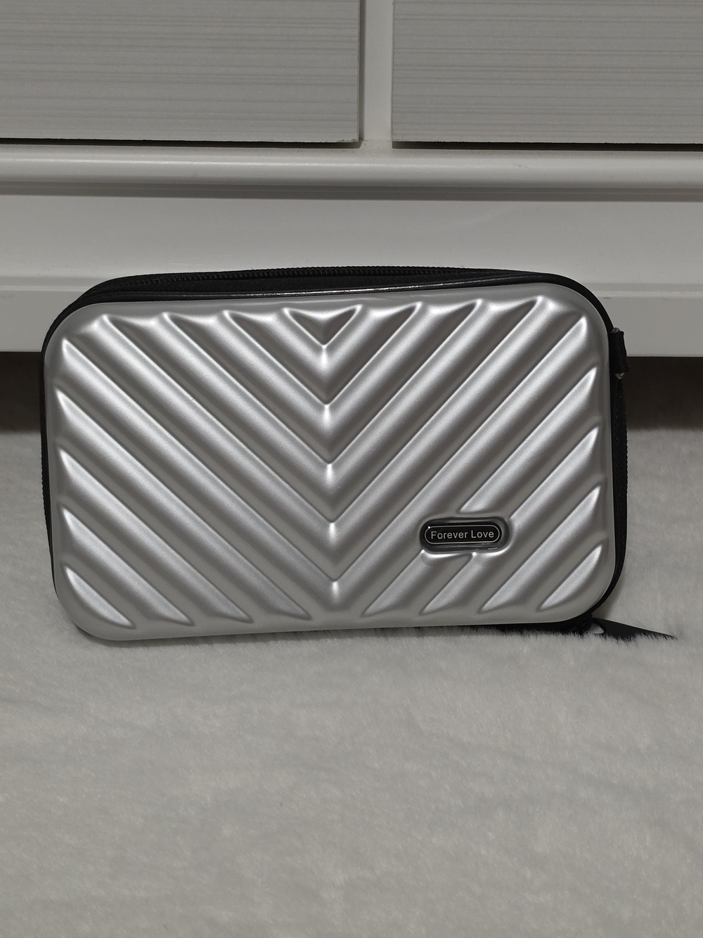 Silver Chevron Crossbody Bag